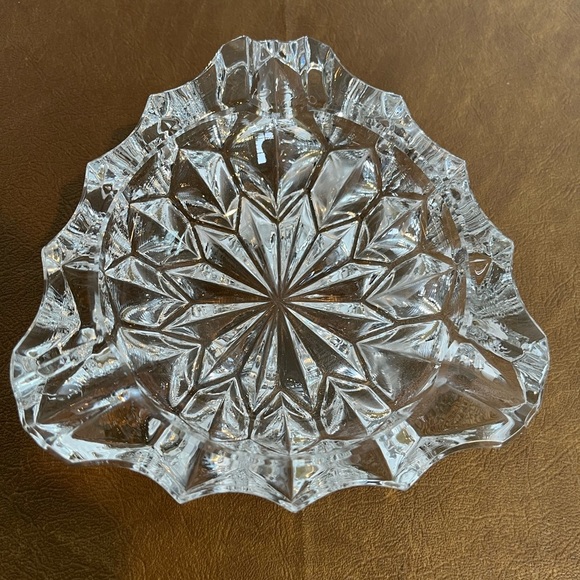 Vintage Heavy Clear-Cut Crystal Ashtray/ Trinket Dish - Picture 1 of 6
